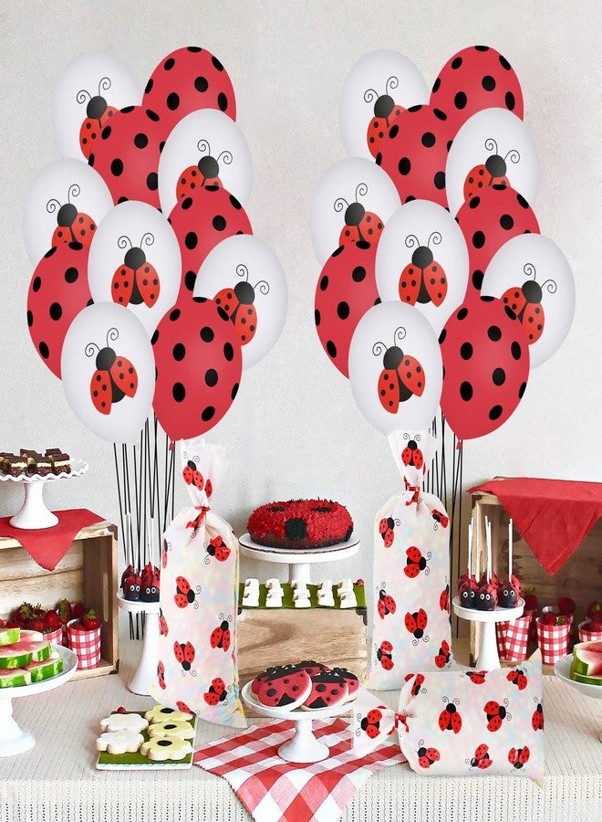 Lecpeting 100 Pcs Ladybug Treat Bags Ladybug Cellophane Candy Bags Ladybug Party Favor with Twist Ties for Theme Birthday Party Supplies - Image 5